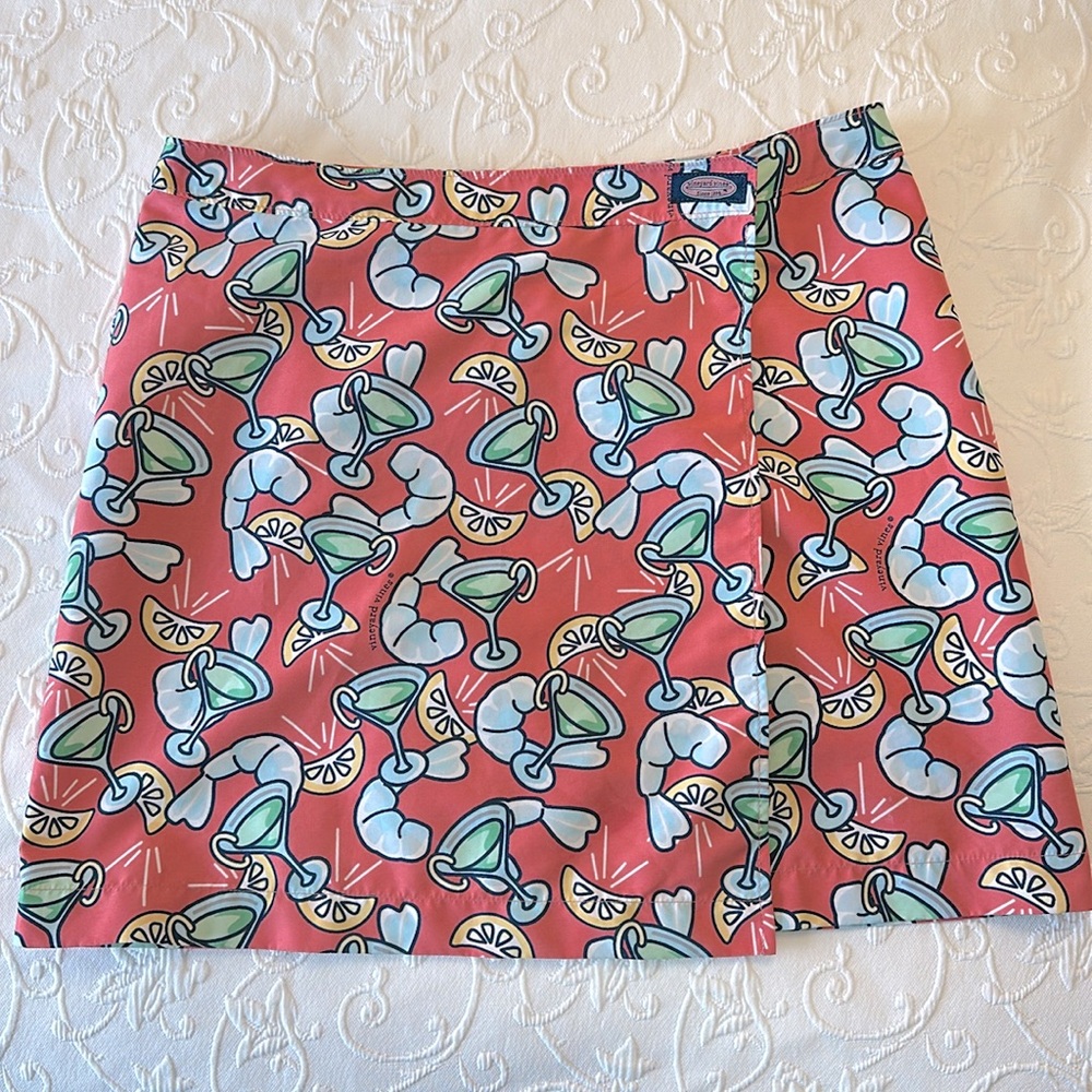 Vineyard Vines Wasque Wrap Front Skirt Swim Cover in Pink/Green/Blue/Yellow Sz M